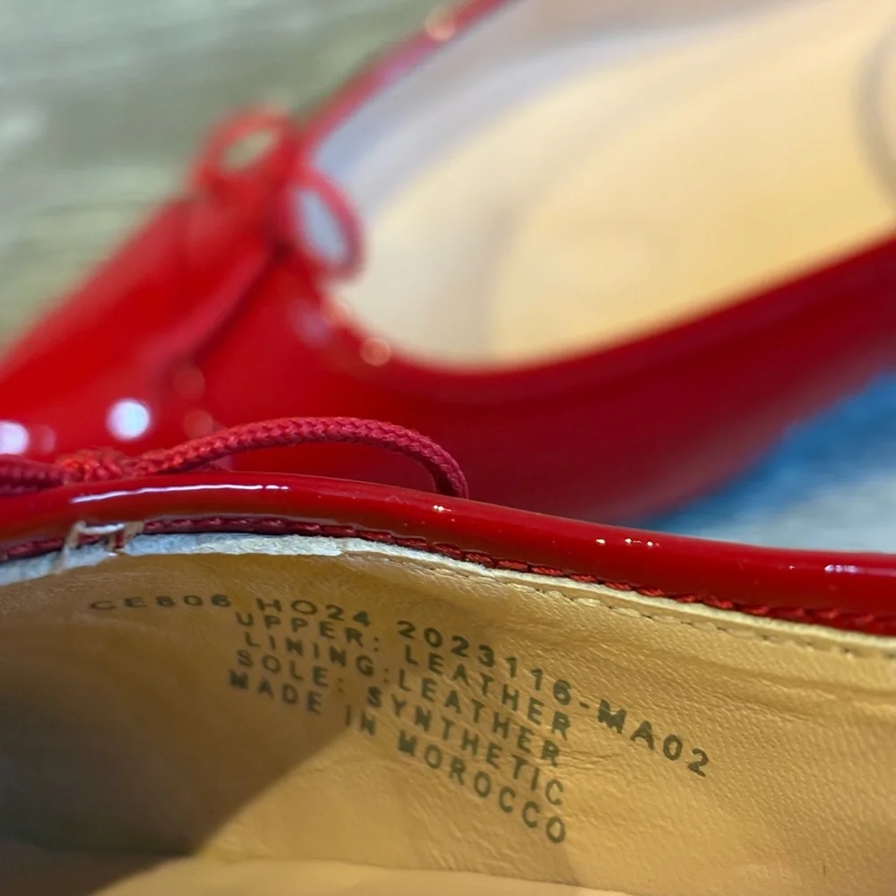 J.Crew Red Patent Leather Pointed Toe Mary Jane Ballet Flats Sz 10.5 EUC - Picture 9 of 10